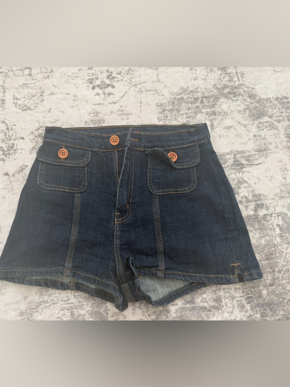 Lux Dark Indigo High-Rise Women's Jean Shorts-Vintage Style- Size 6
